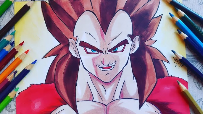 COMO DESENHAR O GOGETA SUPER SAYAJIN 4 PASSO A PASSO 