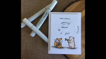 CAS Reveal Wheel Card | ft Lawn Fawn "Critters in Concert" and "Reveal Wheel" Die Set