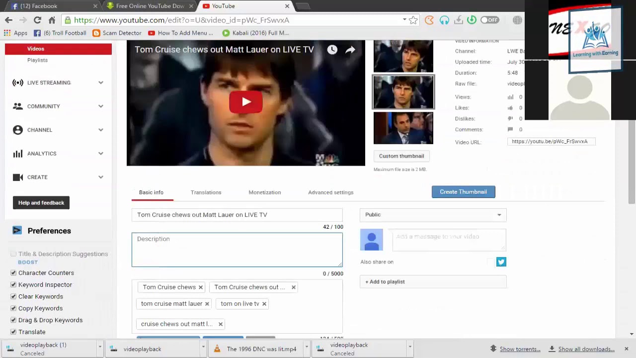 Topic 9 Basic info of video YouTube Earning Traning By LWE - YouTube