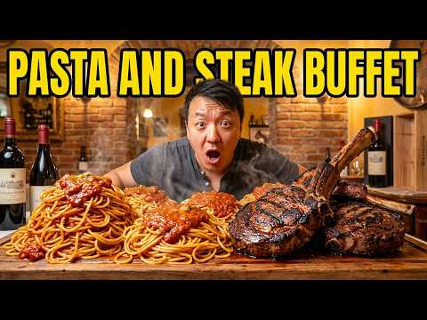 ALL YOU CAN EAT Italian Pasta & BRAZILIAN STEAK Buffet in Dallas Texas!