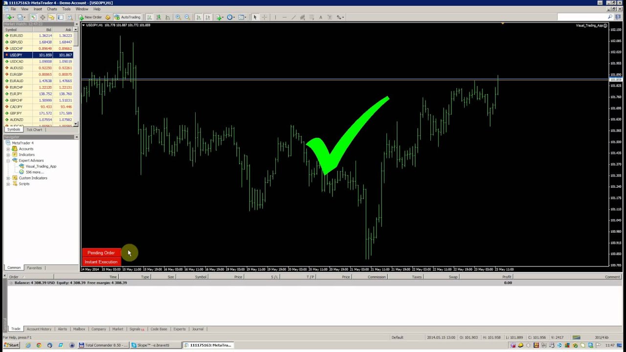 Visual Trading App for MT4 - Data positions stored