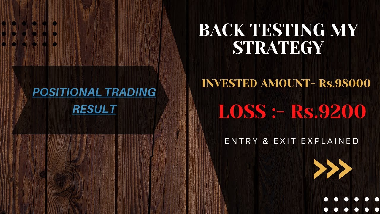 POSITIONAL TRADING - Back Testing my Strategy - Trade -01 ||  STOP LOSS HIT || Tamil.