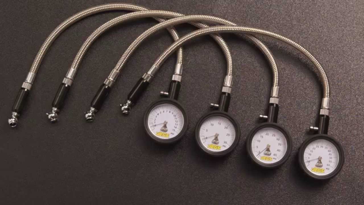 JEGS 2" Tire Pressure Gauges With 14" Hose With Kenny Wallace White