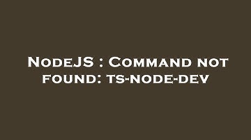 NodeJS : Command not found: ts-node-dev