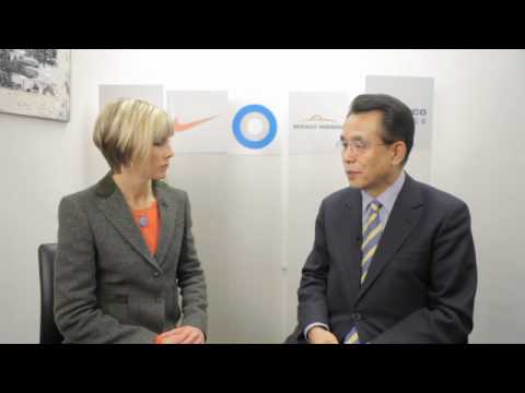 Chairman of the Global Green Growth Institute Han Seung-soo speaks with Edie Lush at Hub Davos