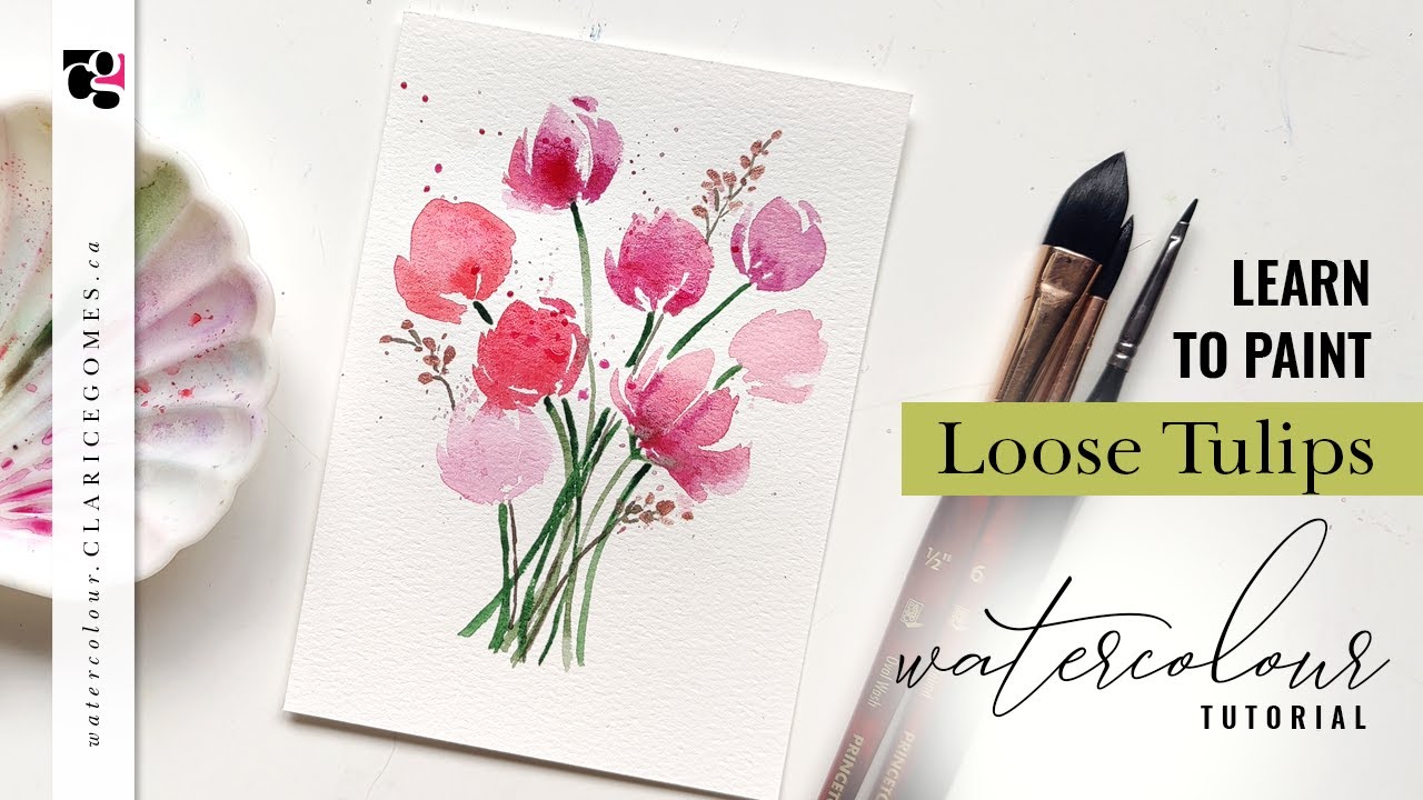 How to Paint Loose & Easy Tulips in Watercolour - Beginner Friendly ...