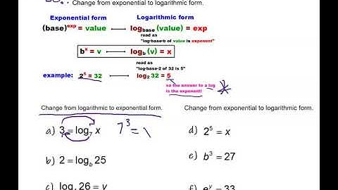 4.2 Change from Log to Exponential & vice-versa