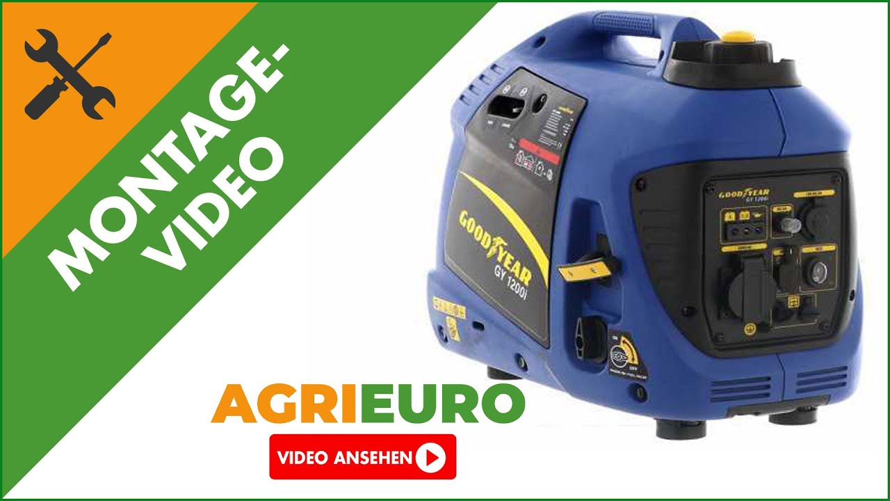 Montagevideo Einphasiger Inverter Stromerzeuger 0,9 KW Goodyear GY 1200IG - leise