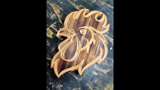 CNC Woodworking - Rooster Sign - On a homemade (Crappy) CNC
