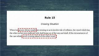 COLREGS In Depth  Rule 15 Crossing Situation