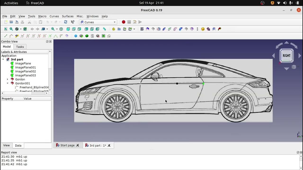 Audi TT MK3 Freecad Curve Workbench Part 4 YouTube