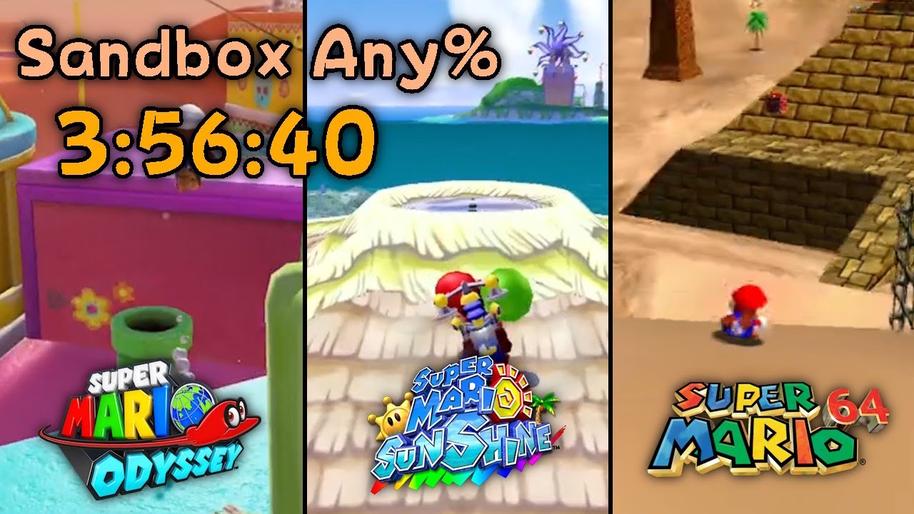 Sandbox Mario Any% - 3:56:40 (SMO, SMS, and SM64) - YouTube