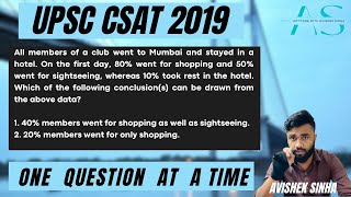 All members of a club went to Mumbai and stayed in a hotel. On the first | CSAT 2019 | AVISHEK |