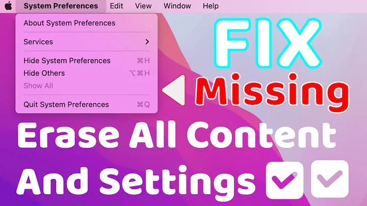 Macos monterey erase all content and settings missing/not showing SOLVED - Factory Reset Done