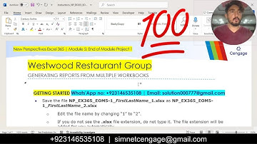 New Perspectives Excel 365 | Module 5: End of Module Project 1 #WestwoodRestaurantGroup