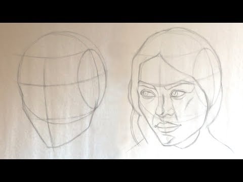 How to draw head using Andrew Loomis method - Extreme angle 1
