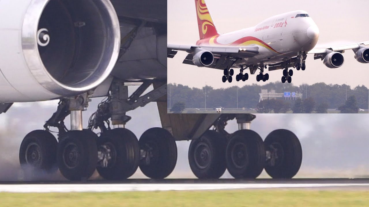 BEST 747 LANDING Smooth Slow motion