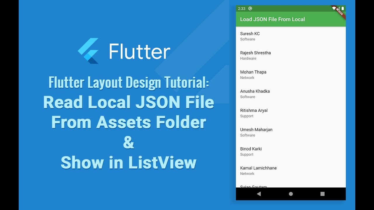 Flutter Layout Design: Flutter Read Local Json File From Assets Folder And Display Data