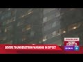 Windows blown out of downtown houston skyscraper due to severe weather