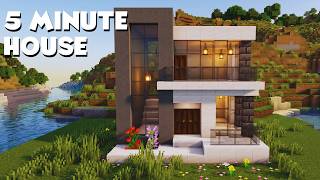 EASY 5 MINUTE MODERN HOUSE TUTORIAL | Minecraft Easy Build
