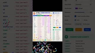 50 TOP HTML FORM INPUTS Cheat Sheet EXAMPLE #tutorial #education #website