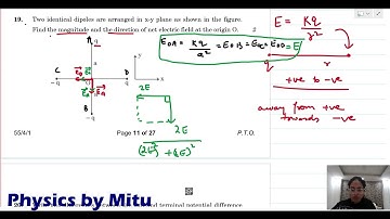2023 physics paper- Two identical dipoles are arranged in x-y plane