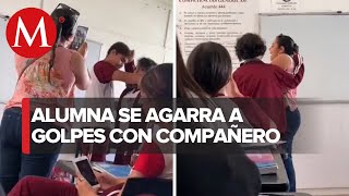 En Nayarit, captan pelea entre alumnos y agresión a maestra en salón de clases