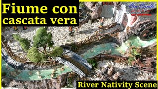 FIUME con CASCATA sul PRESEPE .Turorial costruire fiume presepe .The RIVER with real water in motion