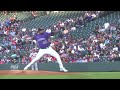 German Marquez Slow Motion Pitching Mechanics (3rd Base Side View)