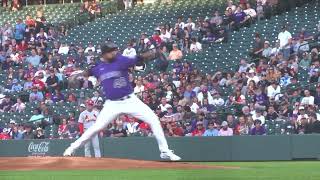 German Marquez Slow Motion Pitching Mechanics (3rd Base Side View)