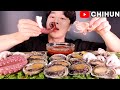 ABALONE, OCTOPUS🐙, BABY OCTOPUS CHEWY EATING SOUND MUKBANG SHOW 쫄깃쫄깃한 해산물 파티! 전복과 문어, 쭈꾸미 한상 가득 먹기