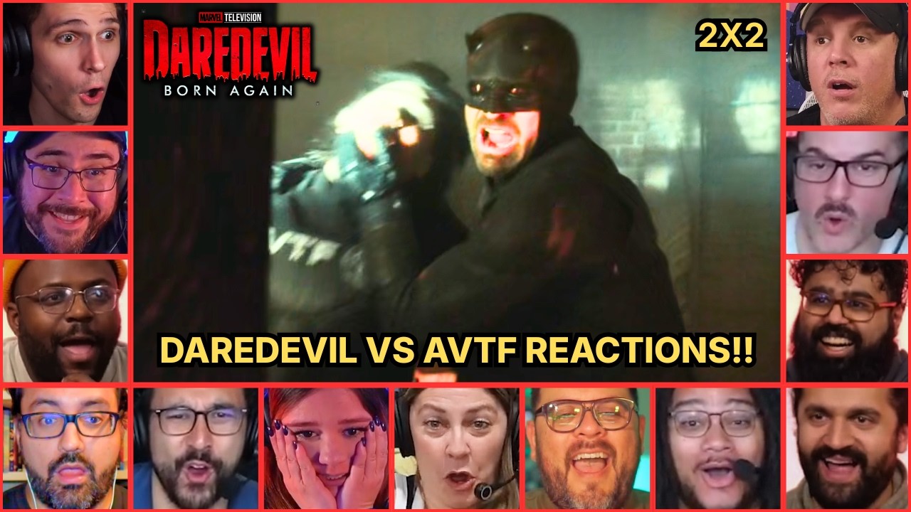 Reactors Reacting To Daredevil Vs AVTF Fight | Daredevil Born Again 2x2 ...