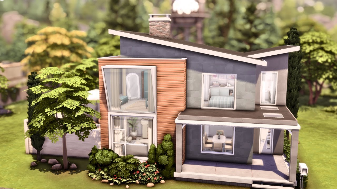 Modern Colorful House 🩵 The Sims 4 Speed Build | No CC - YouTube