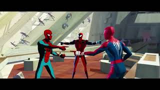 Across The Spiderverse Spidermans Pointing At Eachother Meme Reference