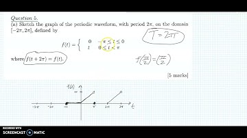 Fourier Series May 2016 Q5 Part A S6 Eng LYIT Sketch Graph