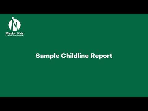 Sample ChildLine Report | Mandated Reporter Training