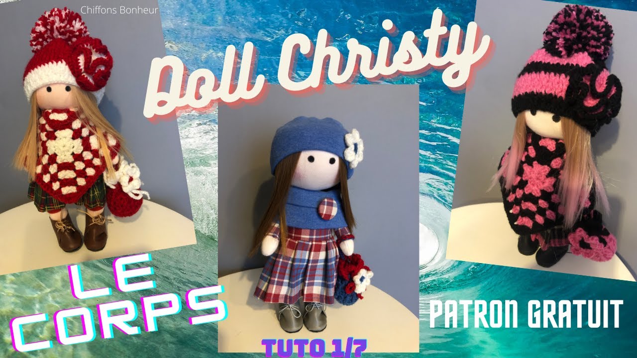 couture poupée de chiffon Christy, rag doll, boneca de pano, le corps en Jersey Coton tuto 1/7