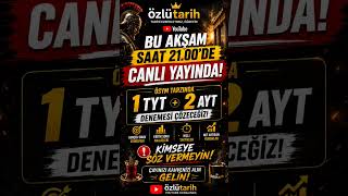 Bu akşam saat 21.00 de canlı yayında 1 TYT 2 AYT denemesi çözeceğiz. Hepiniz davetlisiniz. #tyt #ayt