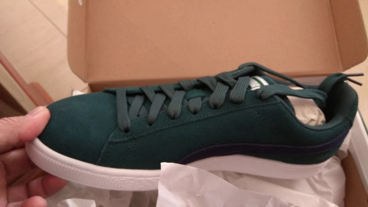 puma suede pine green