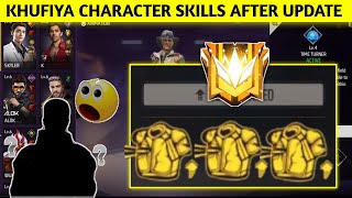 KHUFIYA CHARACTER SKILLS AFTER UPDATE | Best Br Rank Character Combination