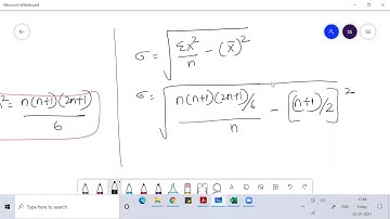 Standard Deviation of first n natural number Proof Statistics