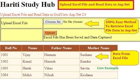 Upload And Read Excel File Into GridView Control in Asp.Net C# | Hindi | Online Learning Class Free