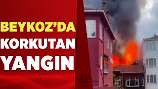 Beykoz'da 2 katlı ahşap binada yangın çıktı! | A Haber