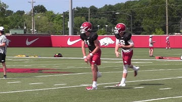 Quarterbacks run through accuracy drills