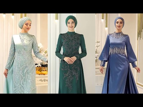 2023 Koleksiyon Tesettür Abiye Modelleri Turkish Hijab  Dresses  فساتين سهرة للمحجبات