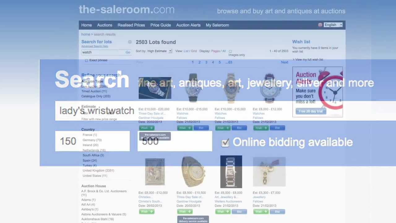 The Saleroom - How to Search