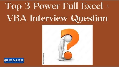 Top 3 Power Full Excel + VBA Interview Question. #Excel #VBA and #SQL