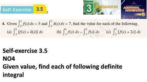 Integration self-exercise 3.5 Q4 latihan kendiri 3.5 pengamiran form 5 add maths kssm spm