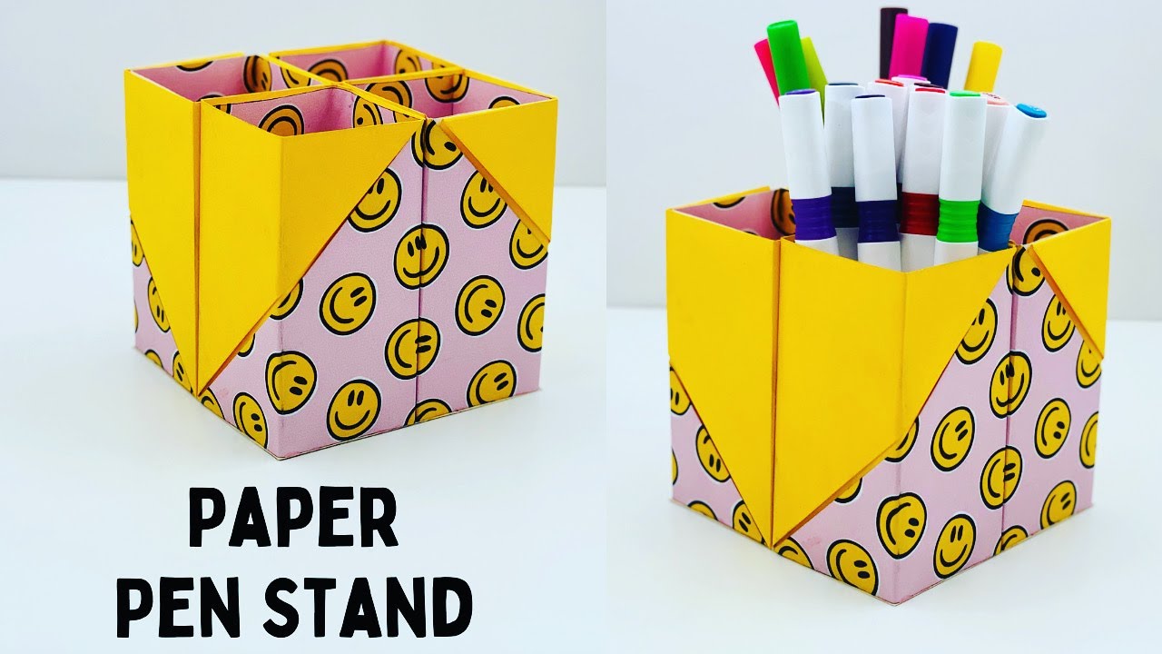 DIY EASY AND CUTE HOMEMADE PEN HOLDER / Paper Pencil Stand / SCHOOL