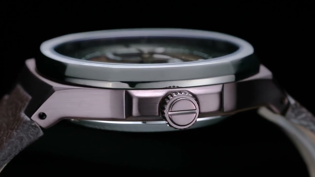 Buy Online Kenneth Cole Automatic Grey Dial Brown Leather Strap